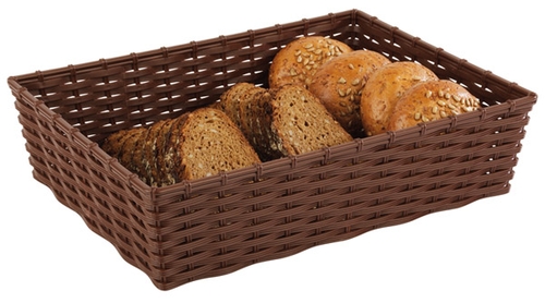 Korb -WICKER-LOOK- 39,5 x 29,5 cm, H: 10 cm Polypropylen, braun spülmaschinengeeignet stapelbar Farbe: Braun