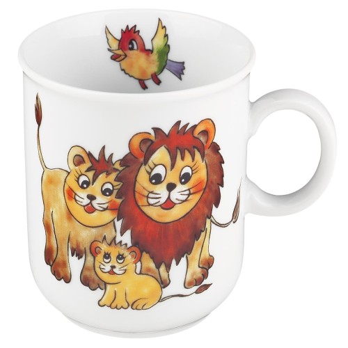 Seltmann Becher mit Henkel 0,25 l, rund, Form: Compact, Dekor: 25179 Bunte Tierwelt, hohe Kantenschlagfestigkeit, Made in Germany