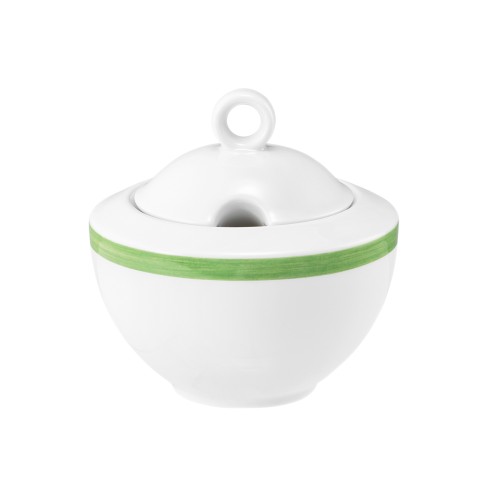 Seltmann Zuckerdose 2 0,28 l, rund, Form: Community, Dekor: 57394 Pinselband 7, hohe Kantenschlagfestigkeit, Made in Germany