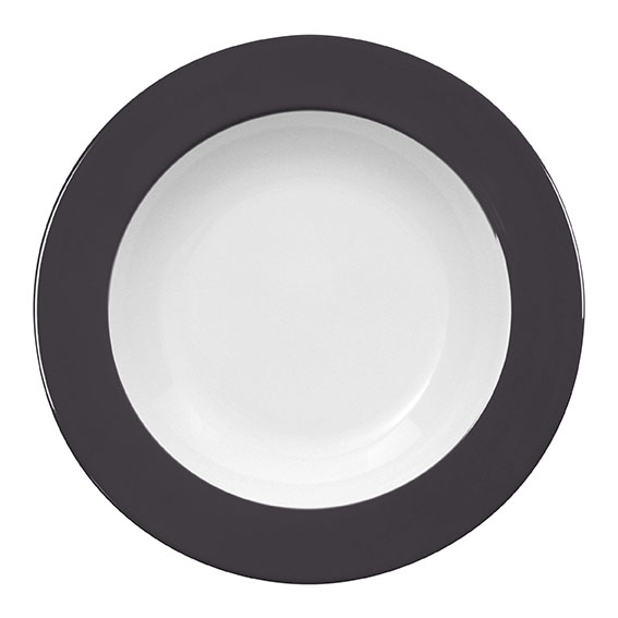 Teller tief 30 cm - Form: Table Selection - Dekor, 79934 anthrazit - aus Porzellan. Hersteller:, Eschenbach. "Made in Germany".