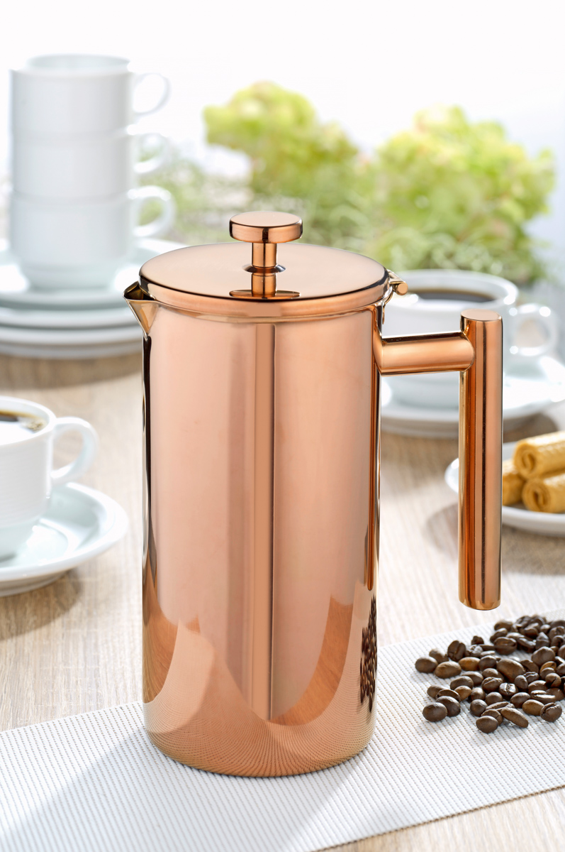 Kaffeekanne STRATFORD, Edelstahl, 1 Liter, mit kupferfarbener PVD-Beschichtung