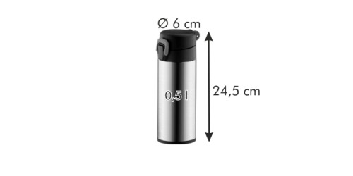 Sport-Isolierflasche mit Verriegelung CONSTANT 0.5 l, aus Edelstahl