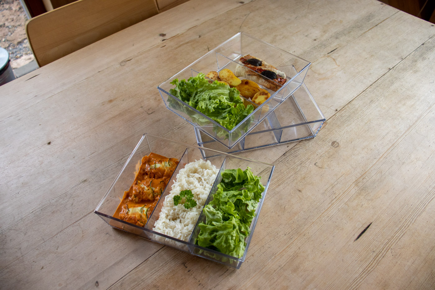 Ornamin Edgy Egon mit 2 Stegen, Farbe: rauchglas, Maße: 260 x 190 x 60mm, Inhalt: 650 ml + 550 ml + 650 ml