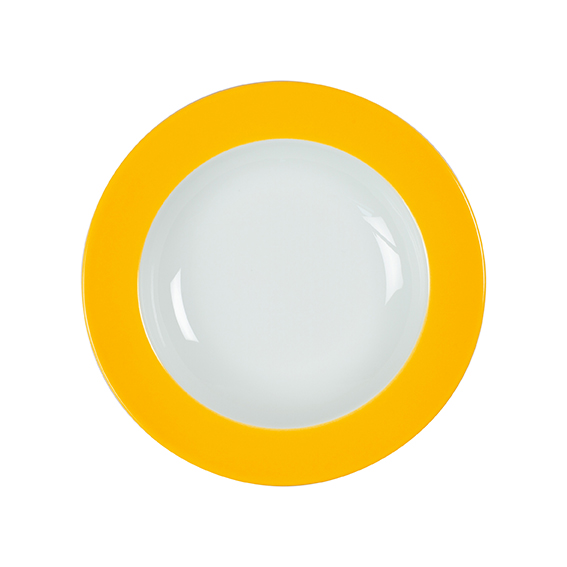 Teller tief 22 cm - Form: Table Selection - Dekor 79170 sonnengelb - aus Porzellan. Hersteller: