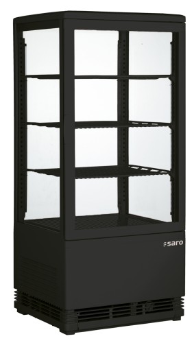 SARO Kühlvitrine Modell SC 80 schwarz - Material: (Gehäuse) Kunststoff, schwarz - 4-seitig doppelverglast - 3 höhenverstellbare Roste,