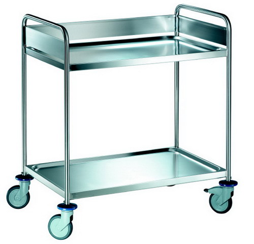 Abräumwagen mit 2 Borden, ARW 9 x 6-2 4 Lenkrollen, davon 2 mit Feststelller, Maße 1000 x 650 x 1030 mm, Tragfähigkeit 120 kg