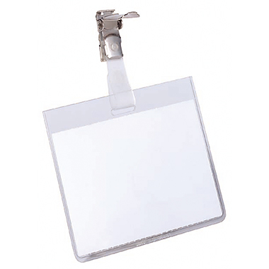 DURABLE Namensschild 90 x 60 mm (B x H) drehbarer Clip transparent 25 St./Pack.