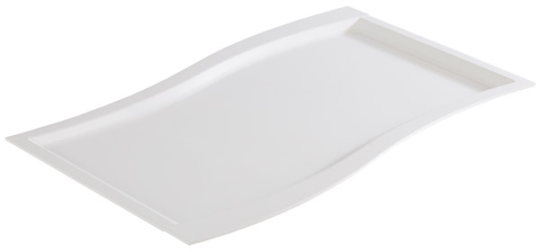 GN 1/1 Tablett -SINUS- 53 x 32,5 cm, H: 2 cm Melamin, weiß spülmaschinengeeignet stapelbar nicht mikrowellengeeignet