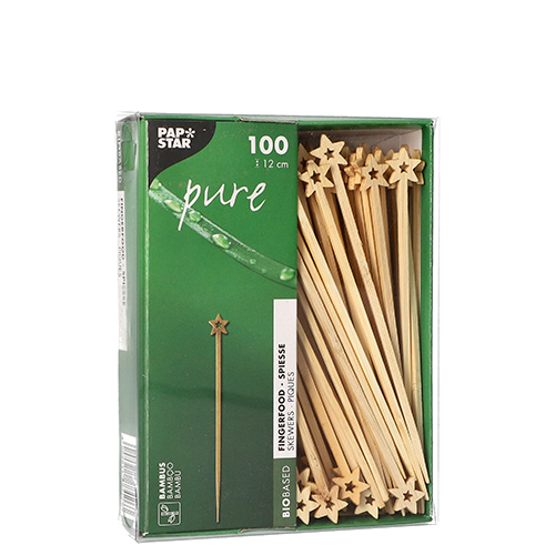 100 Fingerfood - Picker "pure" 12 cm "Star" von PAPSTAR