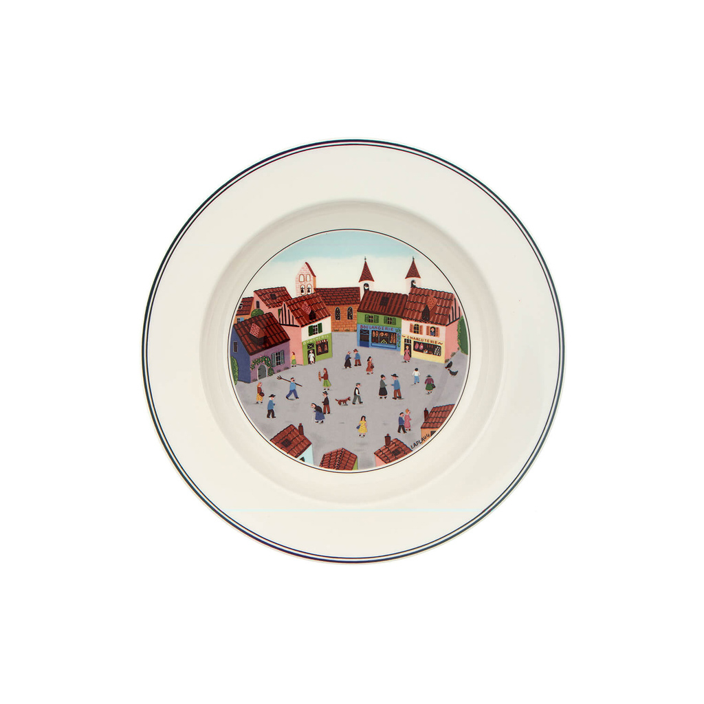 Villeroy und Boch Suppenteller Dorf - Maße: 22 x 22 x 3,5 cm / Ser.: Design Naif