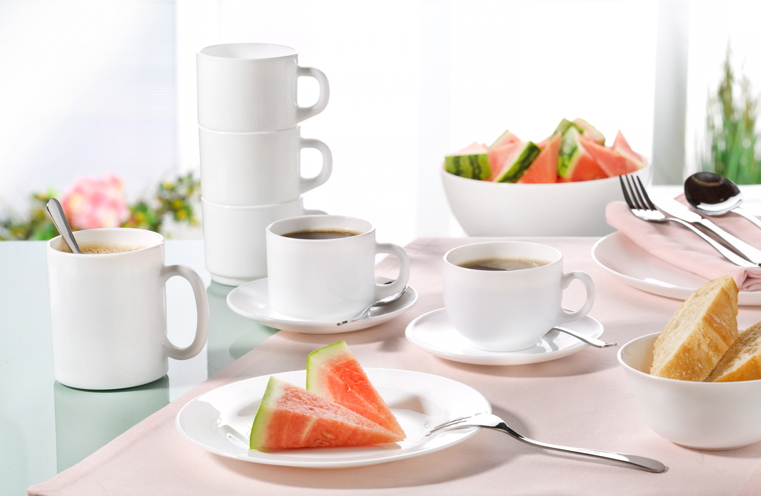 Untertasse UNIVERSAL / EVERYDAY, weiß, Hartglas, Durchmesser 14 cm