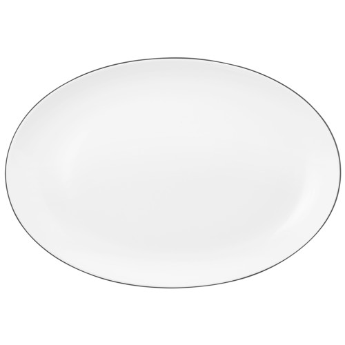 Seltmann Servierplatte oval 35x24 cm, oval, Form: Lido, Dekor: 10826 Black Line, hohe Kantenschlagfestigkeit, Made in Germany