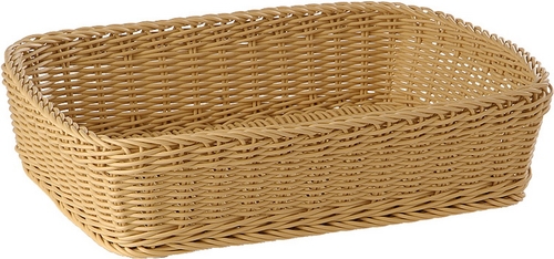 Korb -PROFI LINE- 40 x 30 cm, H: 10 cm Polypropylen, hellbeige spülmaschinengeeignet bruchsicher stapelbar