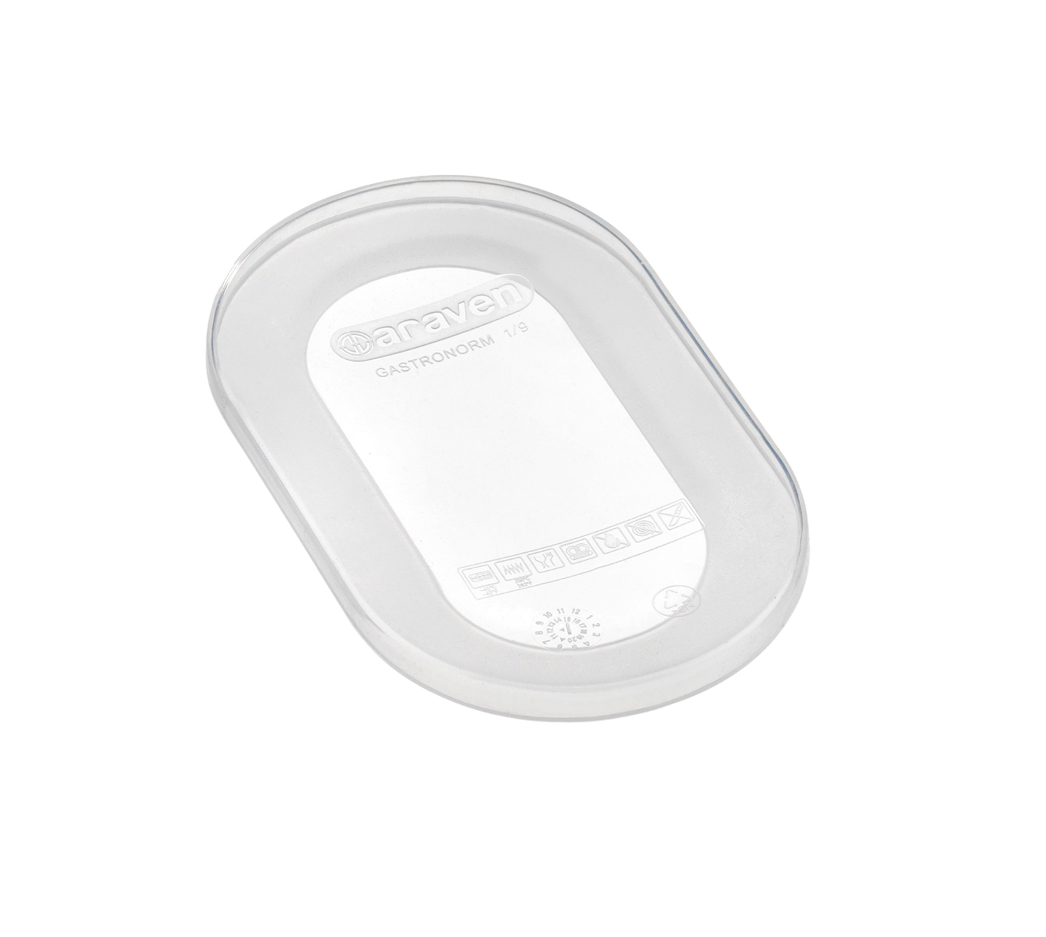 ARAVEN GN 1/9 Silikondeckel, durchsichtig