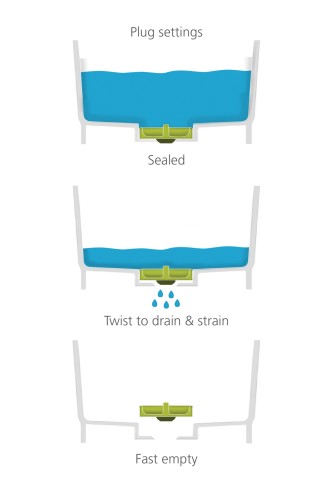 Joseph Joseph Wash & Drain - Abwaschschüssel mit Ablaufstopfen - dunkelgrau