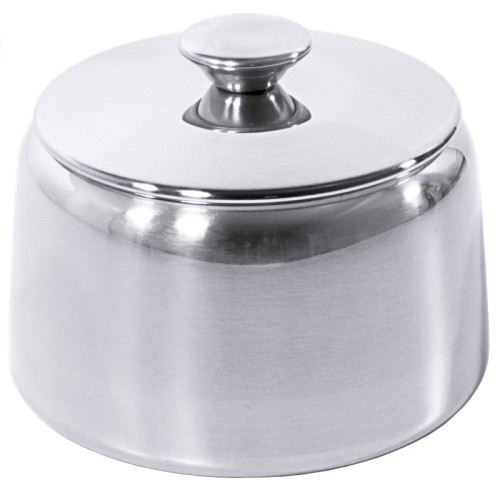 Zuckerdose mit  Deckel aus Edelstahl 18/10, hochglänzend, schwere Qualität Volumen: 0,23 l, Durchmesser: 8 cm, Höhe: 5 cm