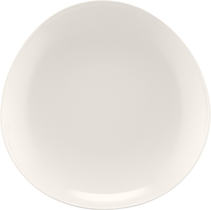Bauscher Teller aus der Kollektion purity specials, flach, coup, asymmetrisch, 29 cm, aus Porzellan
