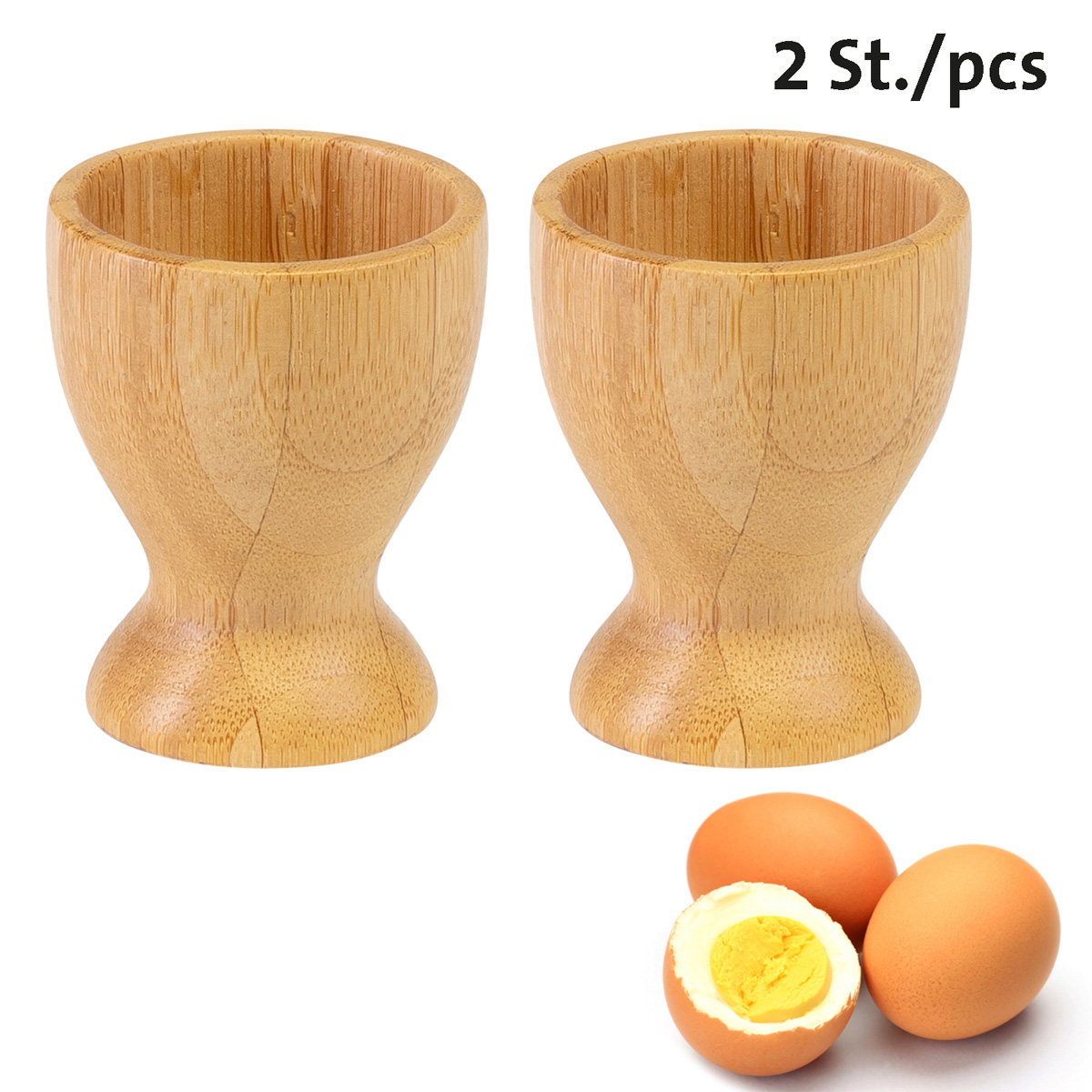 2 Eierbecher »Tapas + Friends«, Bambus