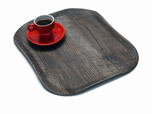 Versa Century Polyester Holzoptik Tablett 26,5 x 32,5 cm Eiche Dunkel von Cambro