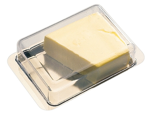 Kühlschrank-Butterdose Edelstahl ca. 16 x 9,5 cm