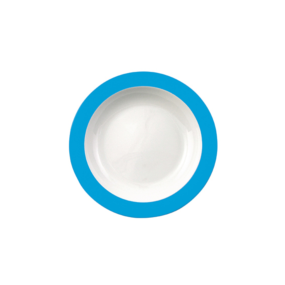 Teller tief 21,5 cm - Form: Color mit System -, Dekor 79878 Hellblau - aus Porzellan. Hersteller:, Eschenbach. "Made in Germany".