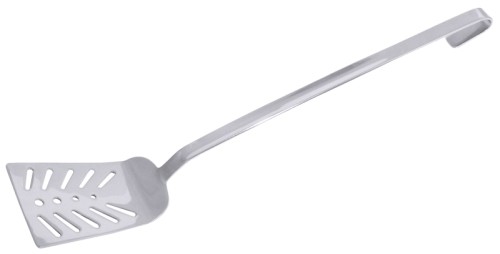 Fischbackschaufel mit perforiertem Blatt, aus Edelstahl 18/10, hochglänzend, fugenlos, schwere Qualität Schaufelmaß: 11 cm x