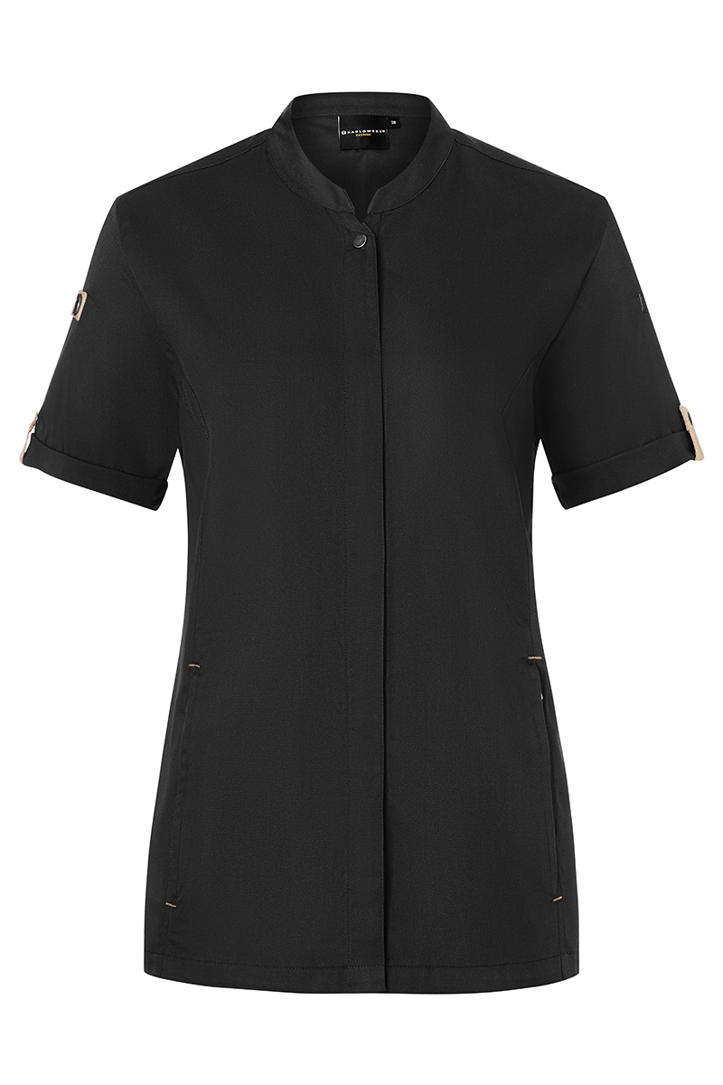 Kurzarm Damenkochjacke Green-Gen., aus nachhalt. Material , 72% GRS Cert. Rec. Polyester / 28% Convent. Cotton - Gr. 38 - fuchsia - von Karlowsky