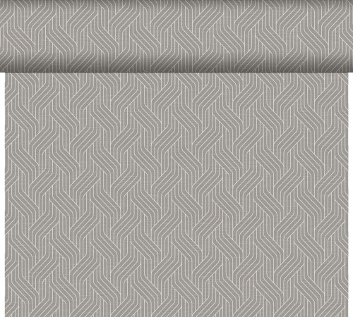 Duni Dunicel® Tête-à-Tête-Tischläufer 0,4 x 24 m Woven Granite Grey, 4 Stk/Krt (4 x 1 Stk)