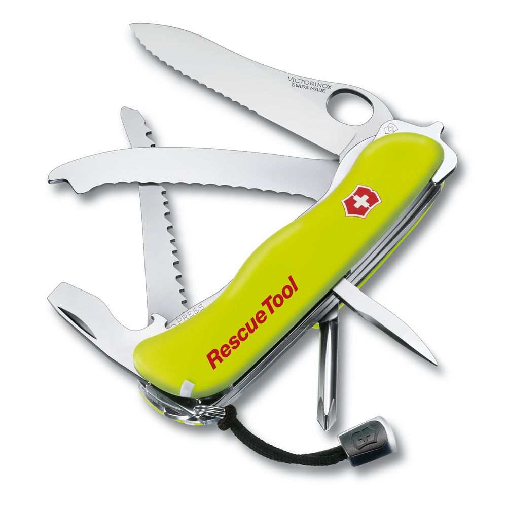 Victorinox RescueTool Einhänder Wellensch., gelb nachleuchtend, Nylon-Etui