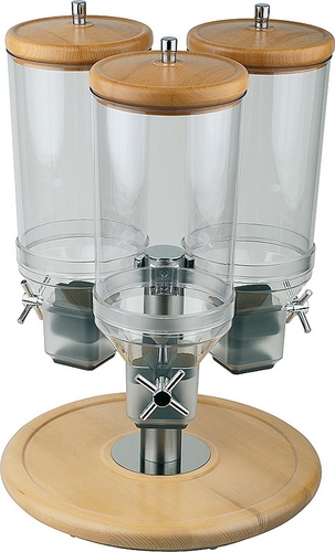 Cerialienspender -Rotation- ca. Ø 38 cm, Höhe 55 cm Buche (wasserfest lackiert), drehbarer massiver Ständer Trichter aus