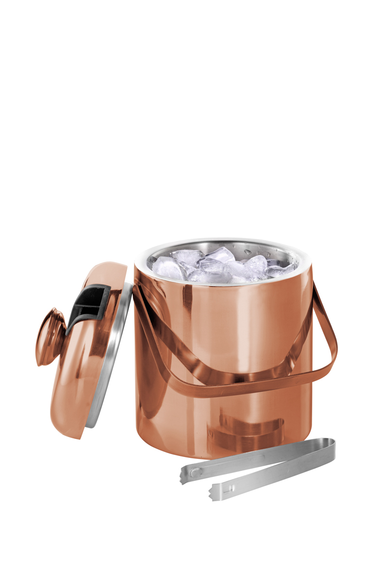 Eiskühler / Eiseimer LINCOLN, Edelstahl, 1,3 L, mit kupferfarbener Lackierung.