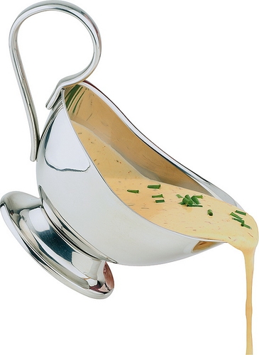 Sauciere 16 x 7,5 cm, H: 9 cm 18/8 Edelstahl hochglanzpoliert Inhalt: 0,125 Liter extra schwere Qualität spülmaschinengeeignet