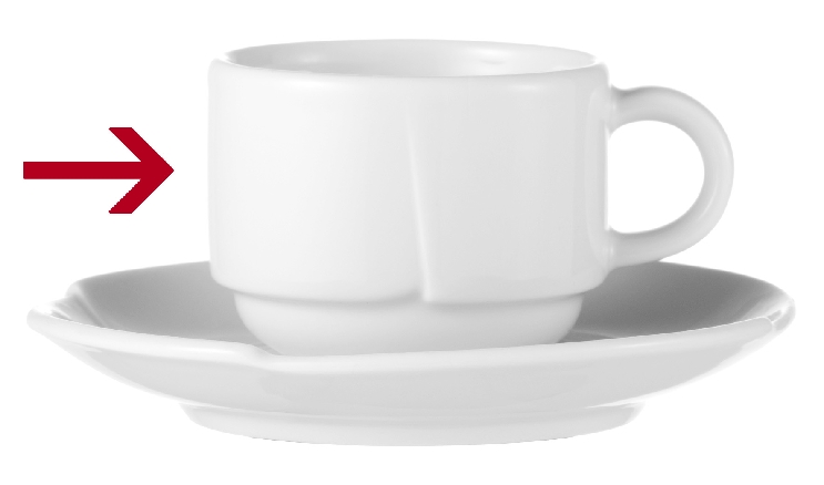 Espressoobertasse 0,12 L Restpostenartikel Form DANIELA, Porzellan, uni weiss.