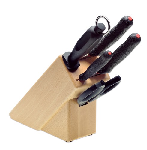 Messerblock Buche hell 5-teilig bestückt PrimeLine Giesser - Made in Germany