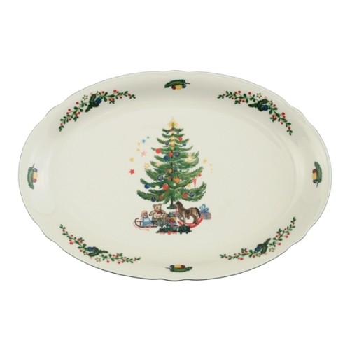 Seltmann Platte oval 35 cm, Form: Marieluise, Glasur: elfenbein, Dekor: 43607 Weihnachten
