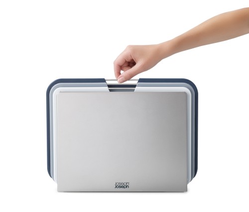 Joseph Joseph Nest - 3-teiliges Schneidebrett-Set, groß - grau