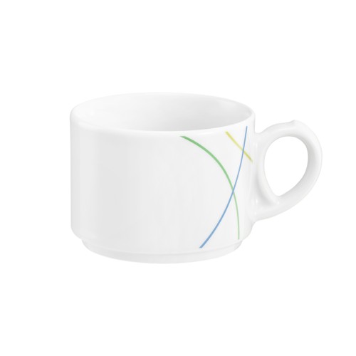 Seltmann Obere zur Kaffeetasse 0,18 l, rund, Form: Community, Dekor: 57403 Green Line, hohe Kantenschlagfestigkeit, Made in Germany