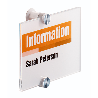 DURABLE Türschild CRYSTAL SIGN 148 x 105 mm (B x H) Beschriftungsschild auswechselbar Acryl/Glas transparent