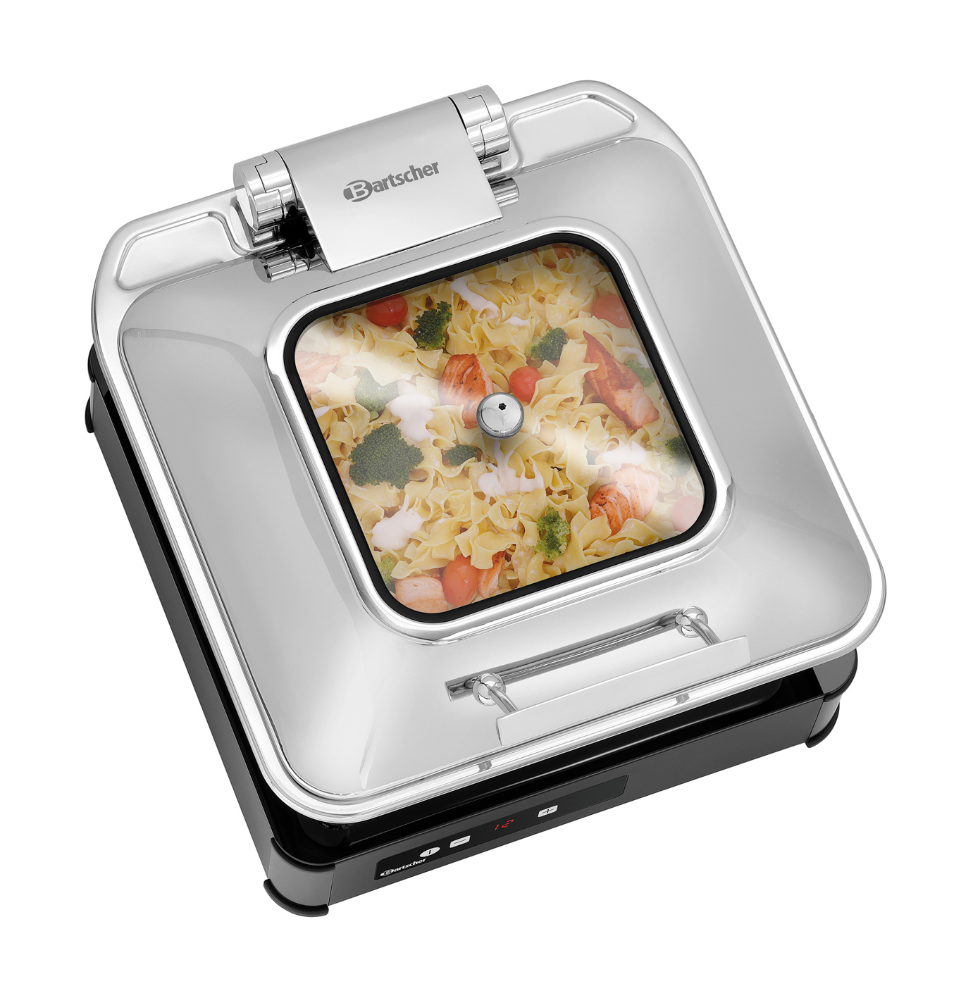 Bartscher Induktionswarmhalteplatte IW3-SW |Farbe: Schwarz | Maße: 39,5 x 39,5 x 9,8 cm.Gewicht: 5,6 kg