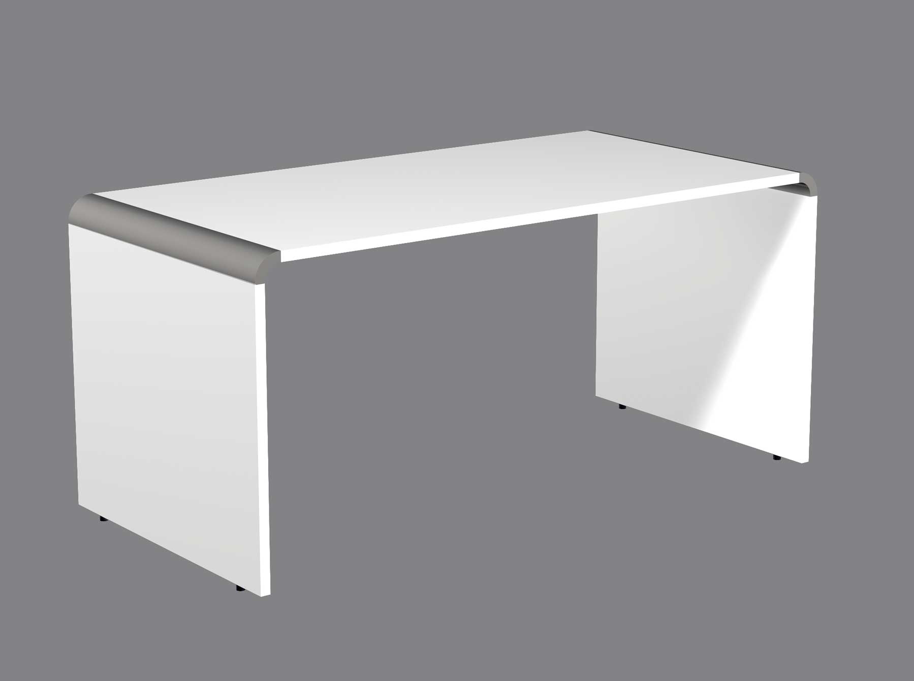 Schreibtisch MODUS, Farbe: weiß, Maße: 160 x 80 x 75cm, stabiles Wangengestell aus Holz mit Stellfüßen