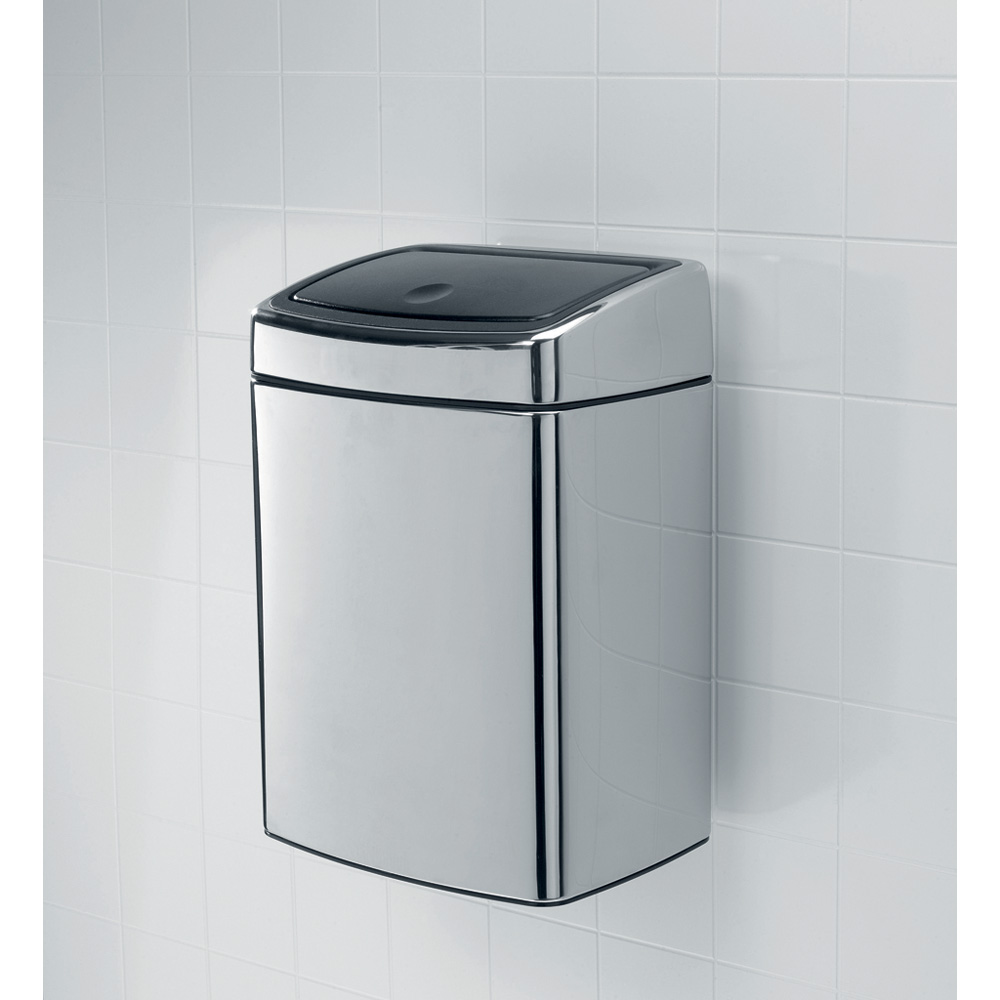 Brabantia Touch Bin® 10 L rechteckig mit Kunststoffeinsatz Brilliant Steel