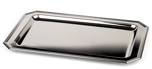 Tablett -ELEGANCE- 41 x 26 cm Edelstahl spülmaschinengeeignet stapelbar