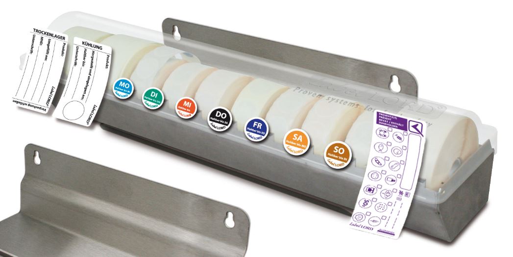 LABELLORD Edelstahlspender Midi, 7 Tage "haltbar bis", Wandhalter bitte separat bestellen - 457-9813