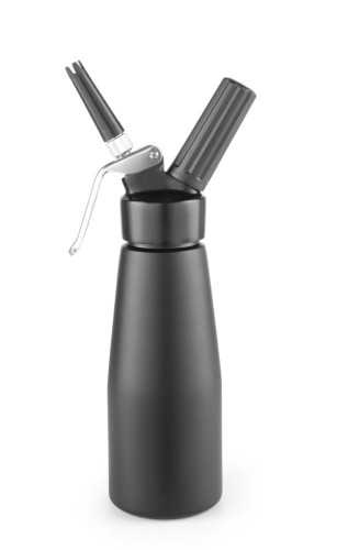 Sahnespender Kitchen Line, 0,5 Liter. schwarz, mit Aluminiumkopf. Matt schwarz