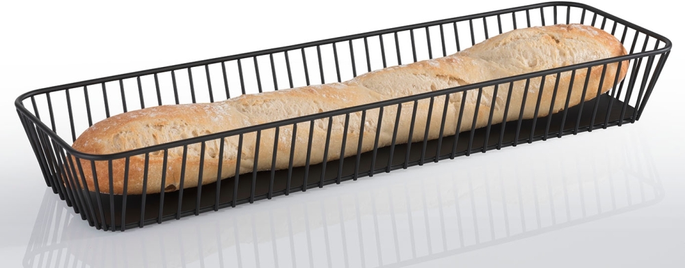 GN 2/4 Korb -URBAN- 53 x 16,2 cm, H: 7,5 cm Metall, schwarz mit Antirutsch-Füßchen spülmaschinengeeignet stapelbar Farbe: