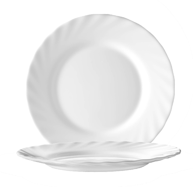 Suppenuntertasse Ø: 15,5 cm aus Hartglas - Form Trianon uni weiß - ARCOPAL