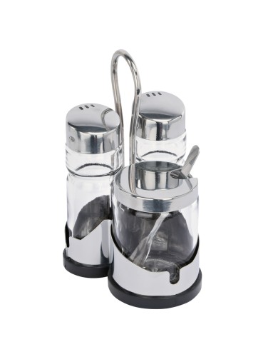 Menage MENAGE SERIE 1755. › Unterteil aus Kunststoff› Einsätze aus Glas. 3-teilig, Salz