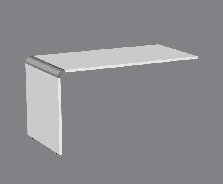 Anbauschreibtisch MODUS, Farbe: lichtgrau, Maße: 100 x 60 x 75cm, stabiles Wangengestell aus Holz mit Stellfüßen