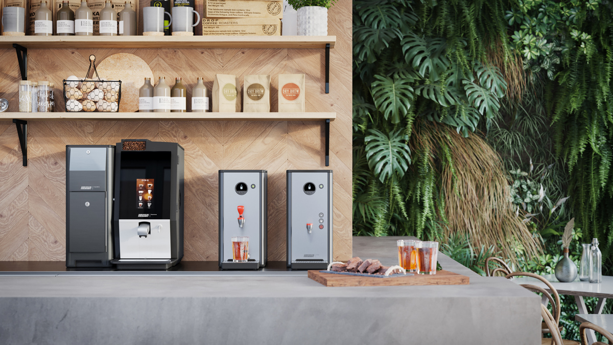 BONAMAT Heißwasserspender HWA 14D mit Wasseranschluss, Zapfhöhe 14cm Stoßvorrat: 13,1 liter, max. 30 liter/Stunde