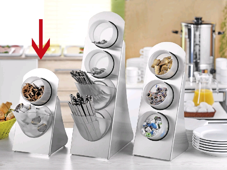 Behältersystem Rack mit Edelstahl-Standfuß Höhe 27,6 cm, Breite 16 cm, Tiefe 17,8 cm